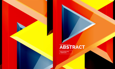 Tech futuristic geometric 3d shapes, minimal abstract background