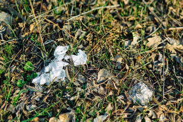 Landfills and construction waste in nature. Environmental problems and pollution.