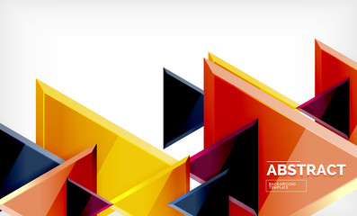Triangular low poly background design, multicolored triangles