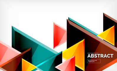 Triangular low poly background design, multicolored triangles