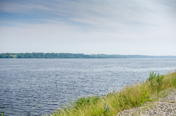 landscape with sea and blue sky