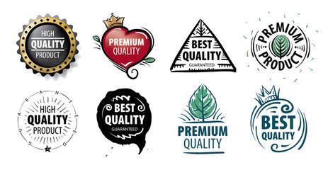 Vector mark of the best quality of the product drawn by hand