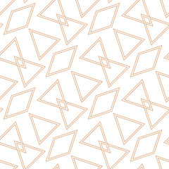 Geometric seamless design. Brown triangle pattern on white background - 256600109