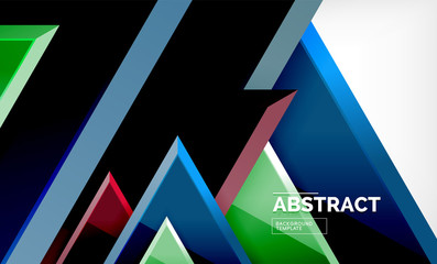Triangular low poly background design, multicolored triangles