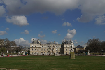 Luxembourg Palace and garden in Paris, France.