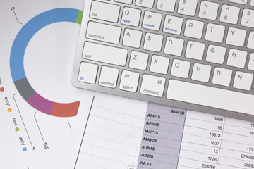 Fototapeta premium The image flat lay business table close up.