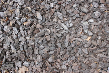  Decorative chips (bark) in landscape design, top view