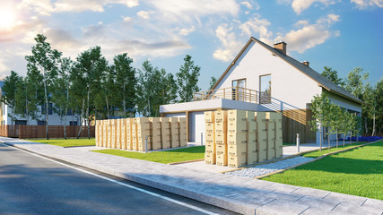 Moving boxes when moving to a family house