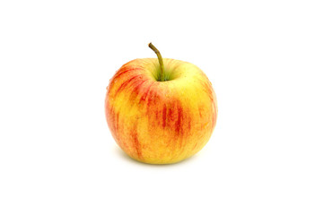 Organic apple on white background