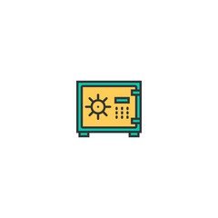safebox icon line design. Business icon vector design