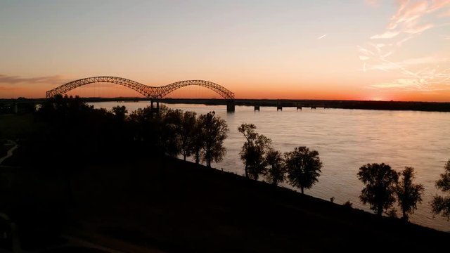 Downtown Memphis Sunset on the Mississippi River