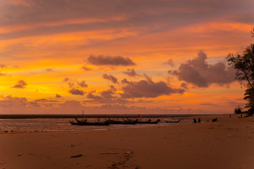 Beautiful sunset in Phuket sea southern of Thailand