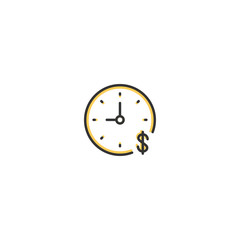 time is money icon line design. Business icon vector design