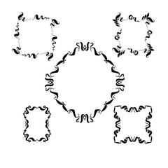 Decorative vintage frames set. hand-drawn vector illustration on white background