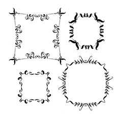 Decorative vintage frames set. hand-drawn vector illustration on white background