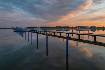 Fototapeta premium Lake in Sellin at sunset in Ruegen, Germany