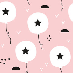 vector seamless background pattern with cute balloons for fabric, textile,wallpaper,wrapping paper, notebook covers,background