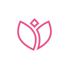 Pink lotus icon design template vector isolated