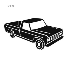 Old retro pickup truck vector illustration. © Shkuro