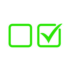Checkbox set with blank and checked checkbox vector icon.