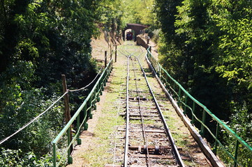 Fototapeta premium Montecatini funicular rails, Tuscany, Italy