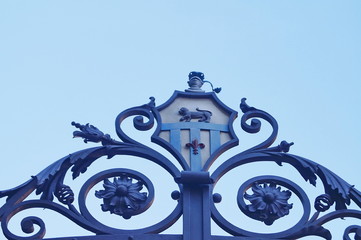 Detail of a gate in Rocca street, Montecatini, Tuscany, Italy