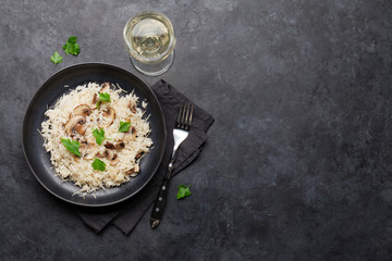 Delicious mushrooms risotto
