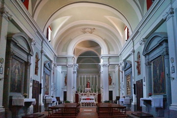 Interior of church of the Carmine, Montecatini, Tuscany, Italy