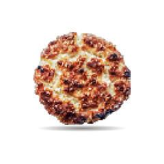 Shortbread cookie closeup. Mosaic style. Low poly food, pixel art.