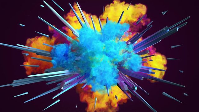 Colored smoke explosion in 4K