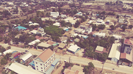 SIEM REAP, CAMBODIA. 2019 Mar 21st. Aerial View of Siem Reap Town.