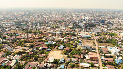 Fototapeta premium SIEM REAP, CAMBODIA. 2019 Mar 21st. Aerial View of Siem Reap Town.