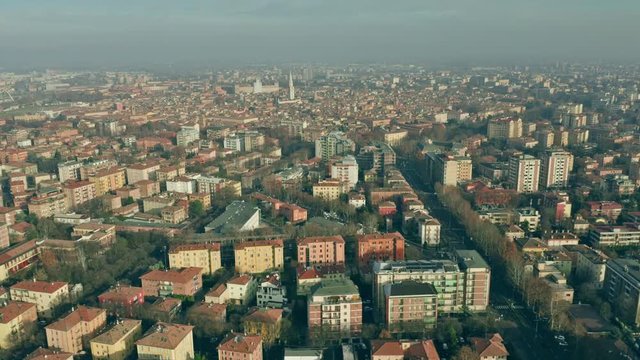 Aerial view of the centre of Modena. Emilia-Romagna region, Italy