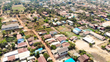 Fototapeta premium SIEM REAP, CAMBODIA. 2019 Mar 21st. Aerial View of Siem Reap Town.