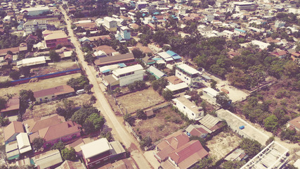 SIEM REAP, CAMBODIA. 2019 Mar 21st. Aerial View of Siem Reap Town.