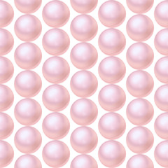 Vector realistic monochrome pastel pink pearls seamless pattern