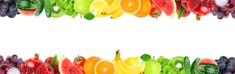 Gordijnen Collage of mixed fruit and vegetable © seralex