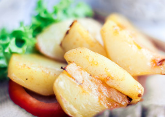 baked potatoes with aromatic herbs - ready for dinnerю