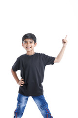 Indian child showing nice gesture with hand