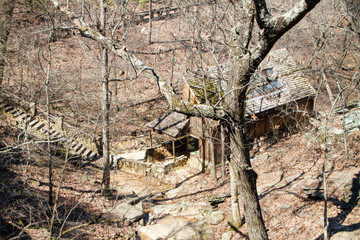 Heavener's Runestone Park building protecting Viking carvings