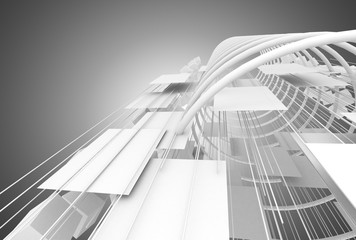 abstract space construction background. 3d illustration