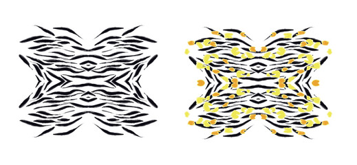 Animal print pattern isolated on white background. Card design template. Vector.