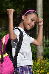 Toned Young Filipina Female Student Wearing School Uniform