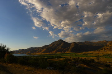 sunset in the mountains
