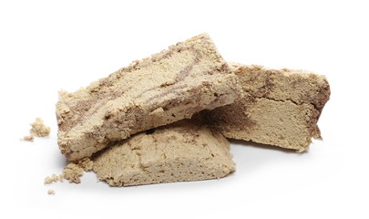 Chocolate halvah isolated on white background