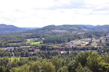 Fototapeta na wymiar View over Kongsvinger, Norway July 21, 2012. 