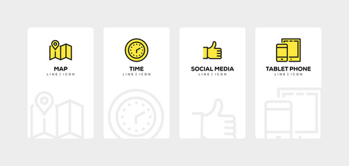 CONTACT US LINE ICON SET