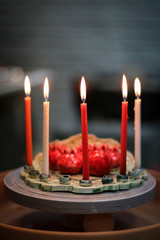 Ceramic candle stand. Candles. Grenades