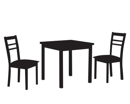 silhouette of a chair and two chairs