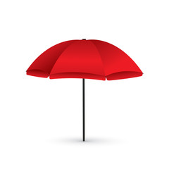 Vector illustration of Red Beach Umbrella Holiday Symbol by the Sea